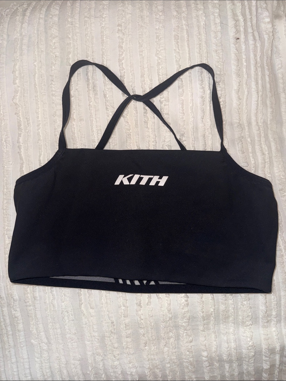 Kith Sports Bra/Crop Top with White Logo.
